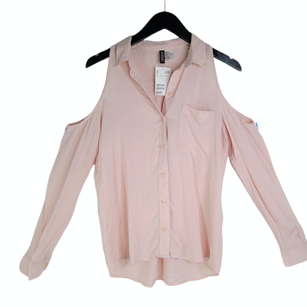 NWT Divided Blush Pink Button Up Long Sleeve Shirt